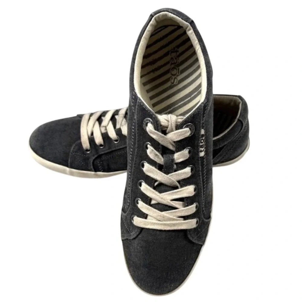 Taos Star Charcoal Canvas Low Top Sneakers Womens 10 Grey STA-1284 Walking Shoes